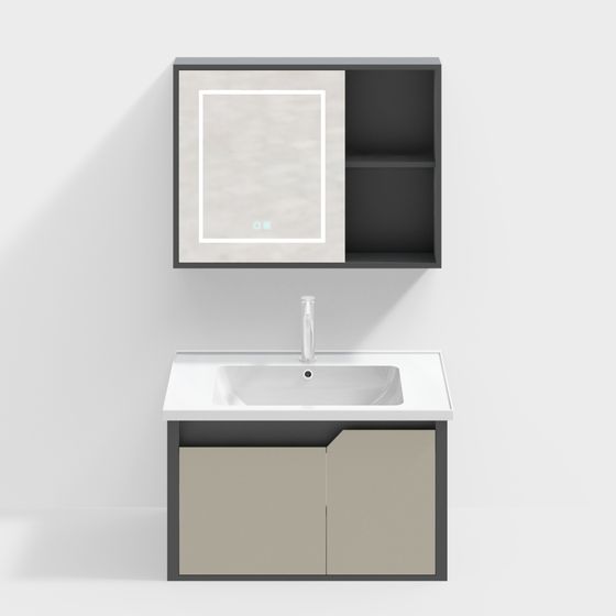 Contemporary Minimalist Bathroom Cabinet 3D model