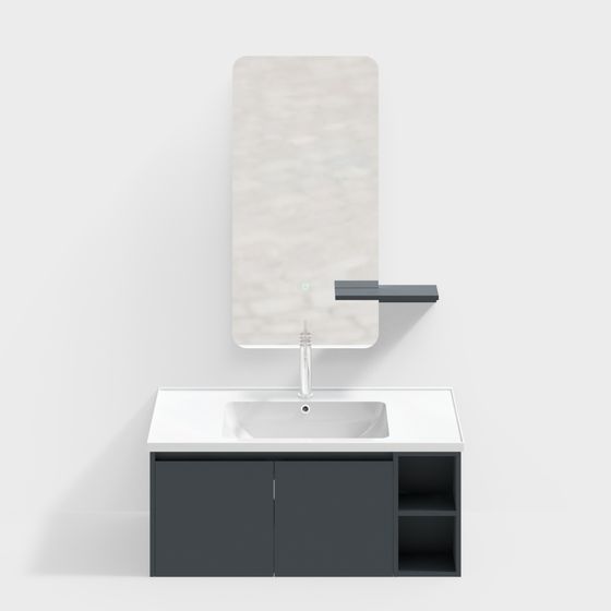 Elegant Bathroom Cabinet 3D model for Modern Spaces