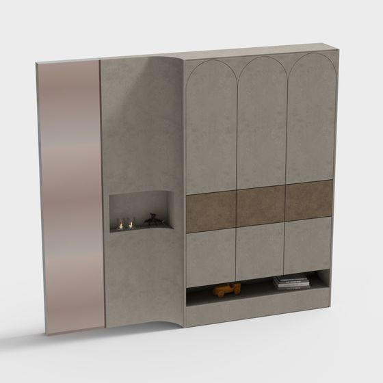 Modern City Corner Bookshelf 3D model