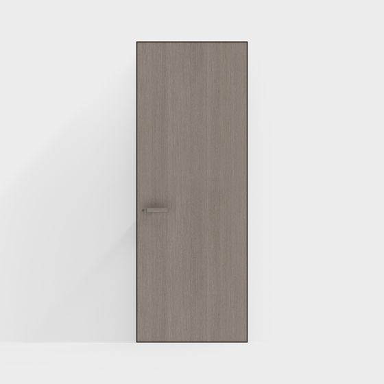 Modern Minimalist Ghost Door 3D Model in Brown