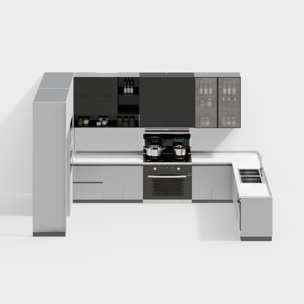 Modern Minimalist Kitchen 3D model