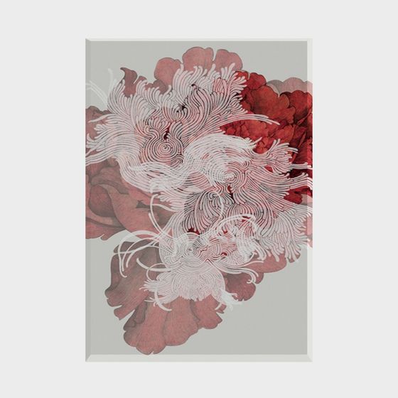 Modern Abstract Decorative Painting 3D Model in Pink for Memberships