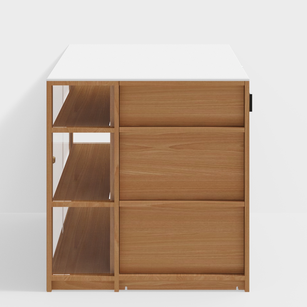 Two Black Furniture Muse Island Terrace 90cm with display Cabinet