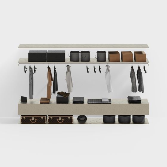 Urban Closet 3D model - Modern Minimalist Wardrobe