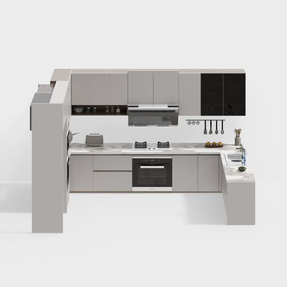 Modern Minimalist Kitchen 3D model