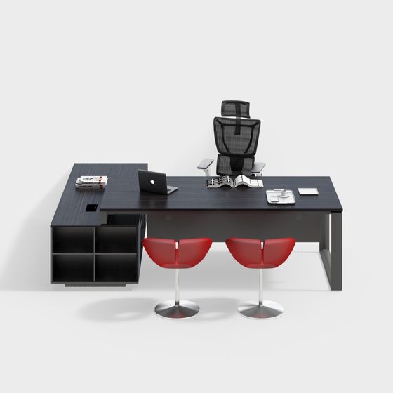 Modern Minimalist Office Desk 3D model