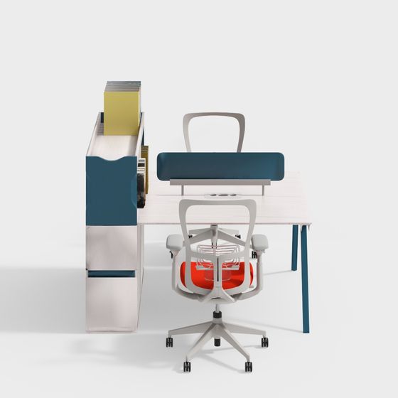 Modern Office Desk and Chair Set 3D model
