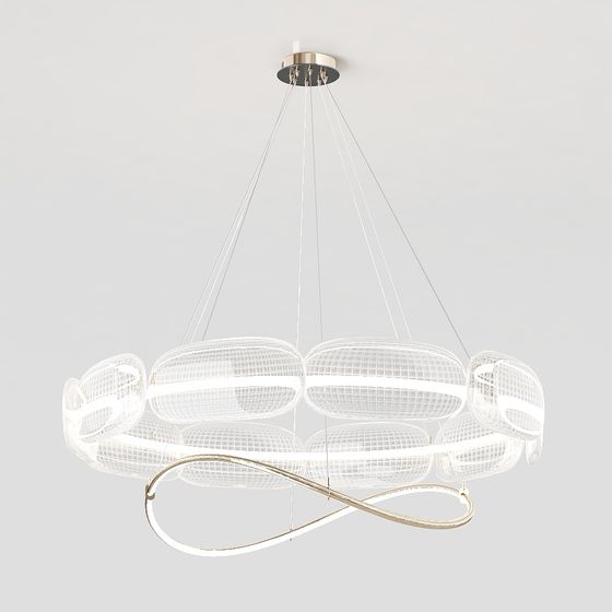 Stylish Geometric Pendant Light 3D model for Modern Interiors