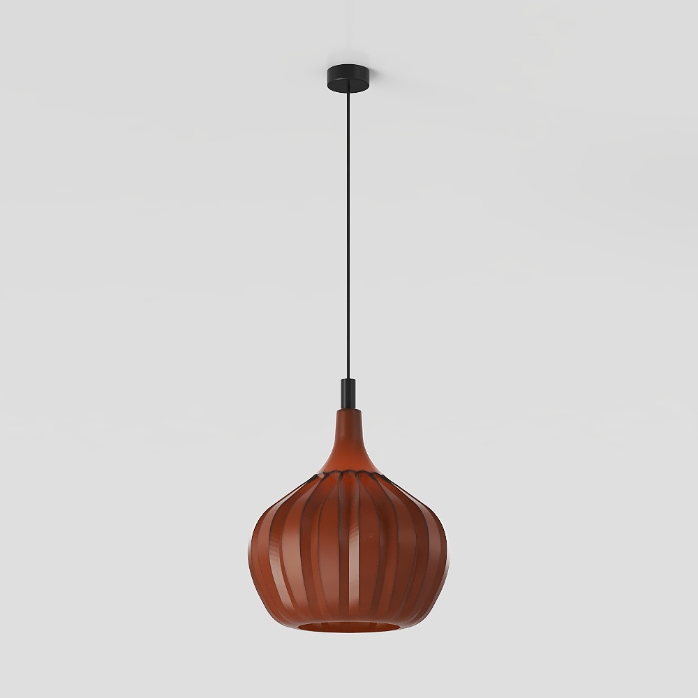 Unique Low-Poly Pendant Light 3D Model – Orange Glass