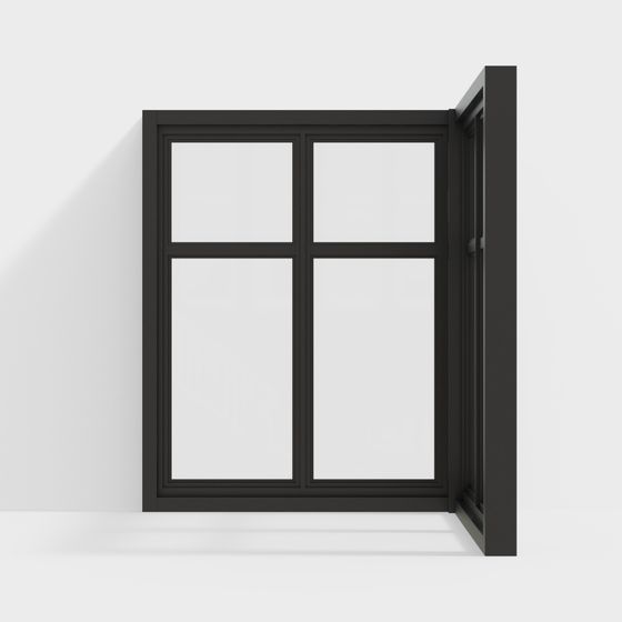 Stylish Modern Open Window 3D model