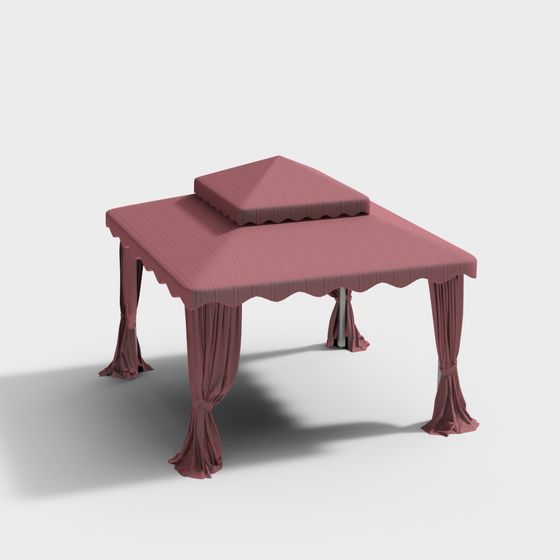 Low Poly Style Pavilion 3D model