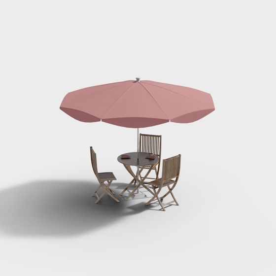 Outdoor Leisure Table and Chair Set 3D model