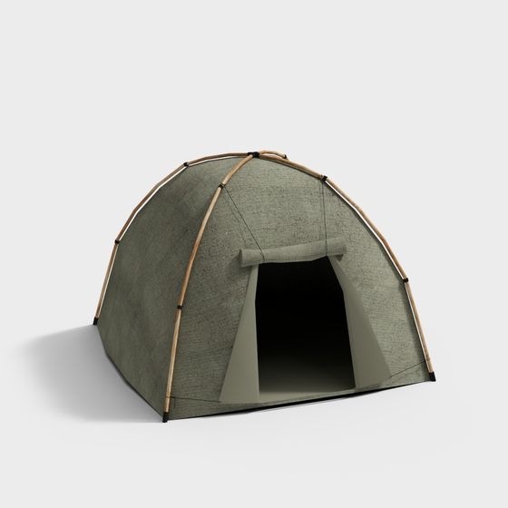 Nature-Inspired Low-Poly Camping Tent 3D model