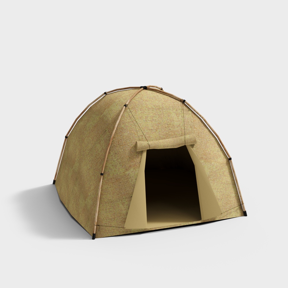 Minimalist 3D Tent Model for Outdoor Scenarios