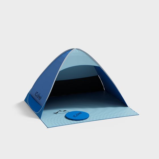 Stylish Portable Beach Tent 3D Model for Creative Projects