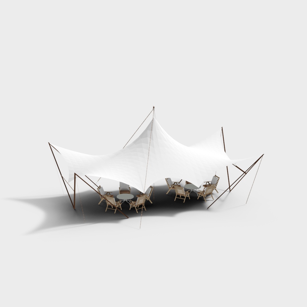 Outdoor Camping Tent 3D Model – Minimalist Canvas Design