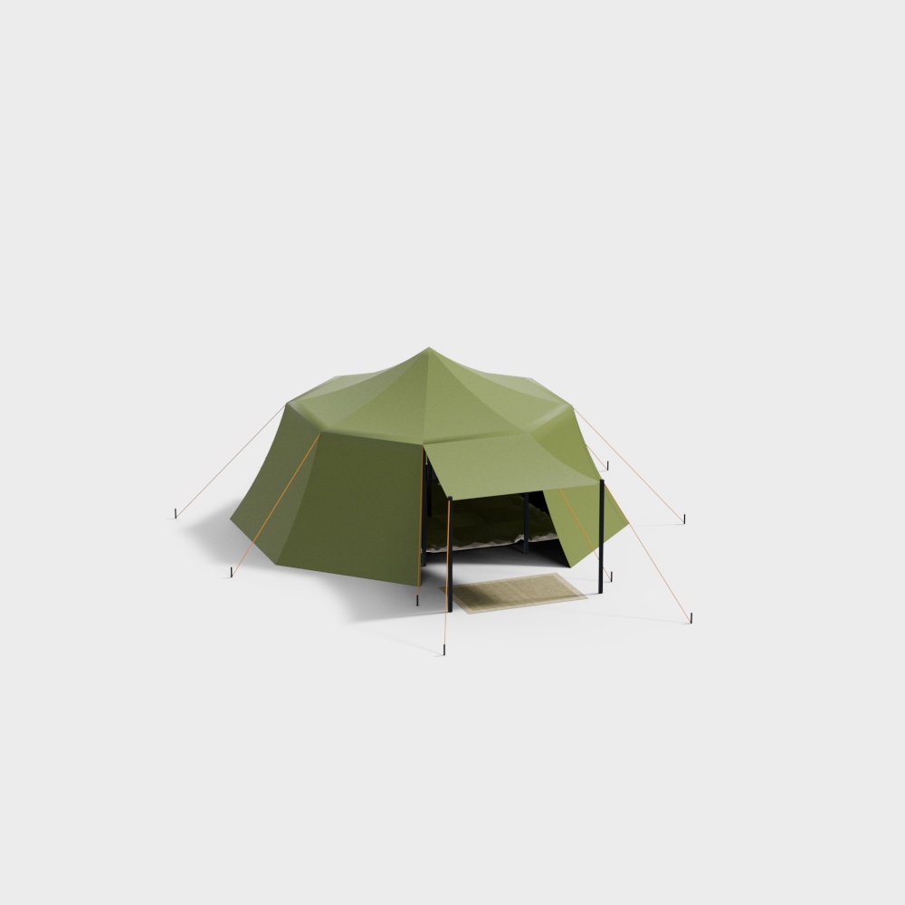 Low-Poly Camping Tent 3D model for Outdoor Scenes