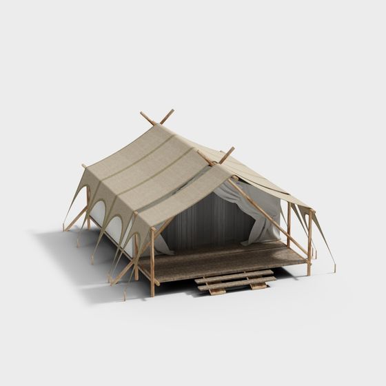 Stylish Camping Tent 3D model for Creative Projects