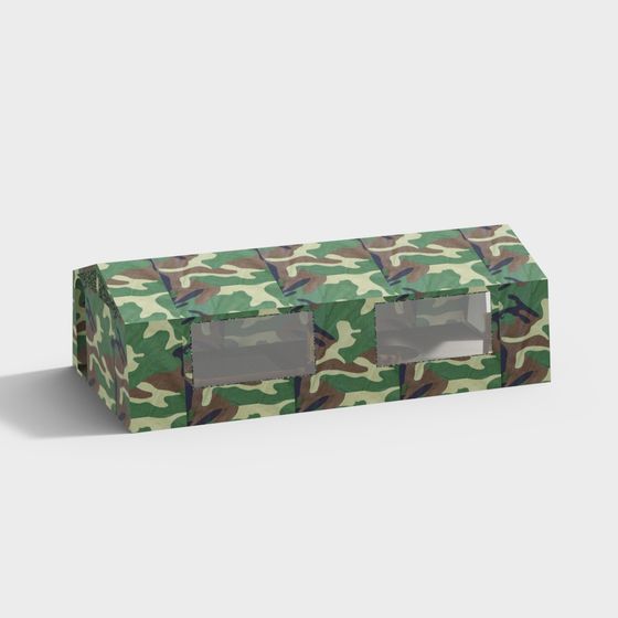 Low-Poly Camouflage Tent 3D model