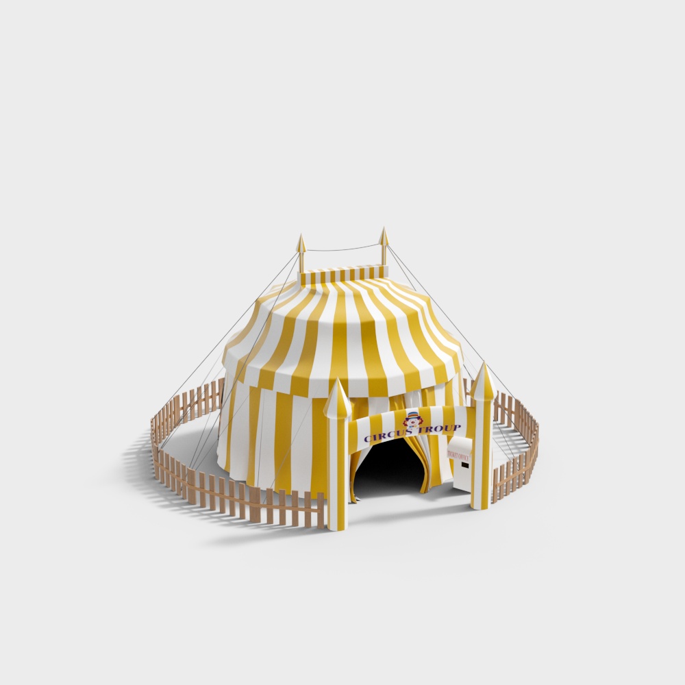 Vibrant Circus Tent 3D model