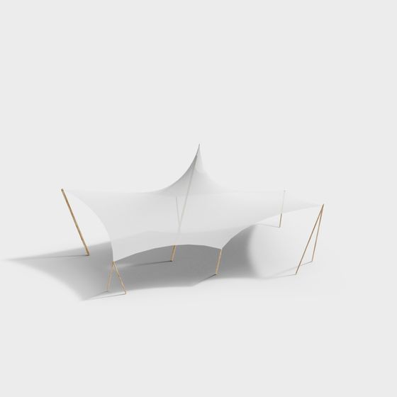 Futuristic Hanging Tent Low Poly 3D model