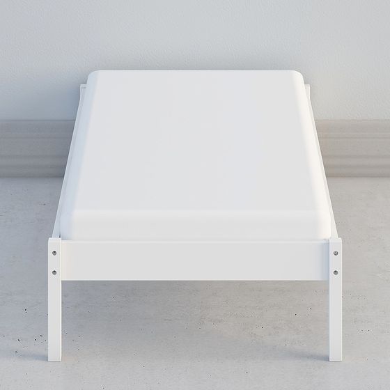 Minimalist White Bed Frame 3D model