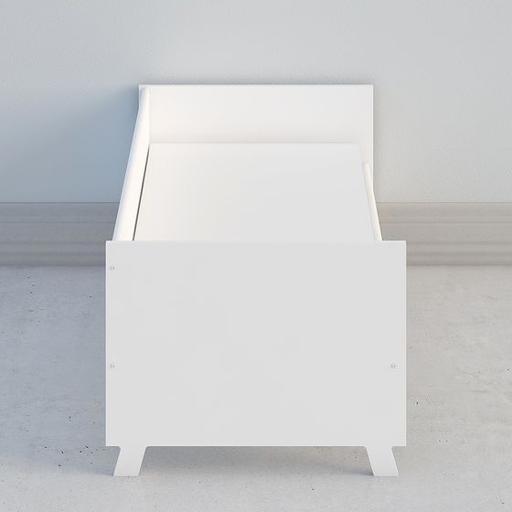 Minimalist White Bed 3D model