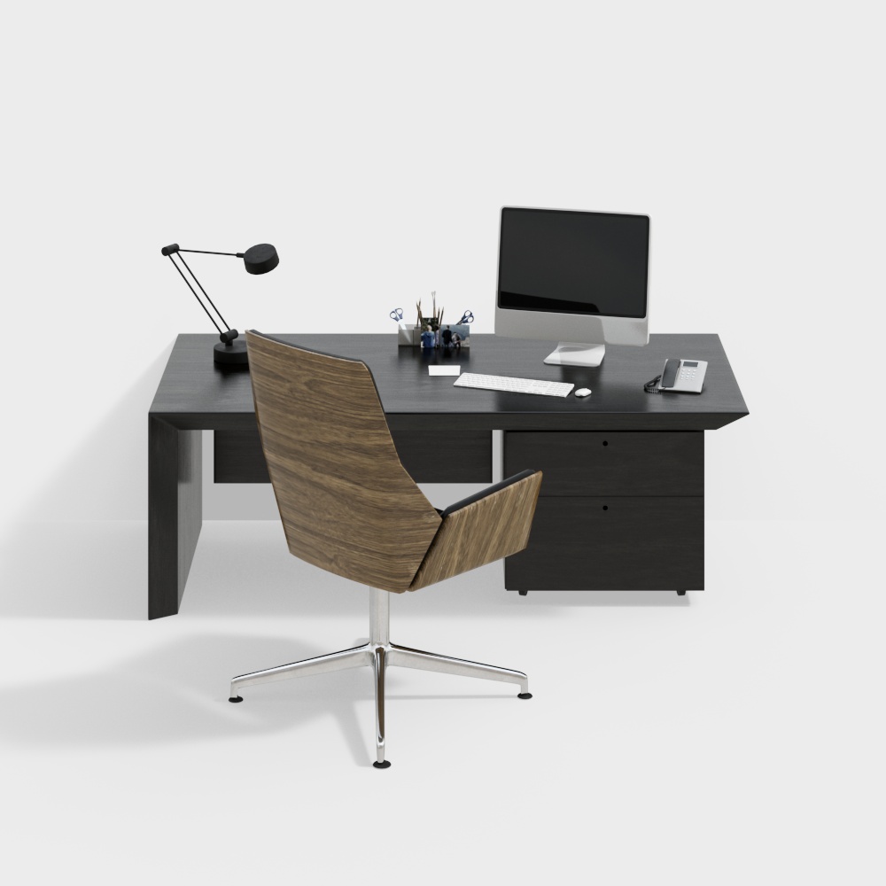 Combinaison de bureau et chaise de bureau simple