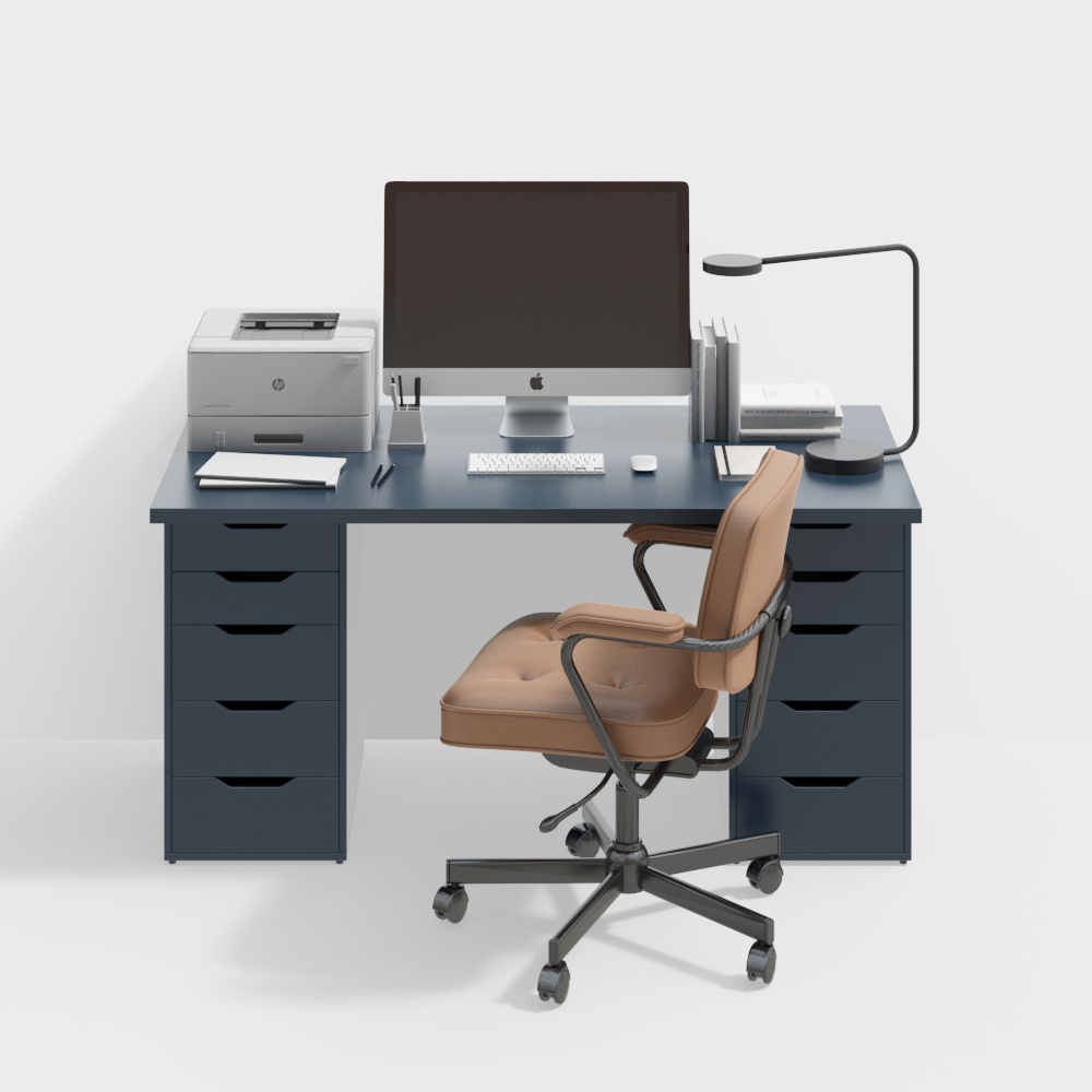 Combinaison de bureau et chaise de bureau simple