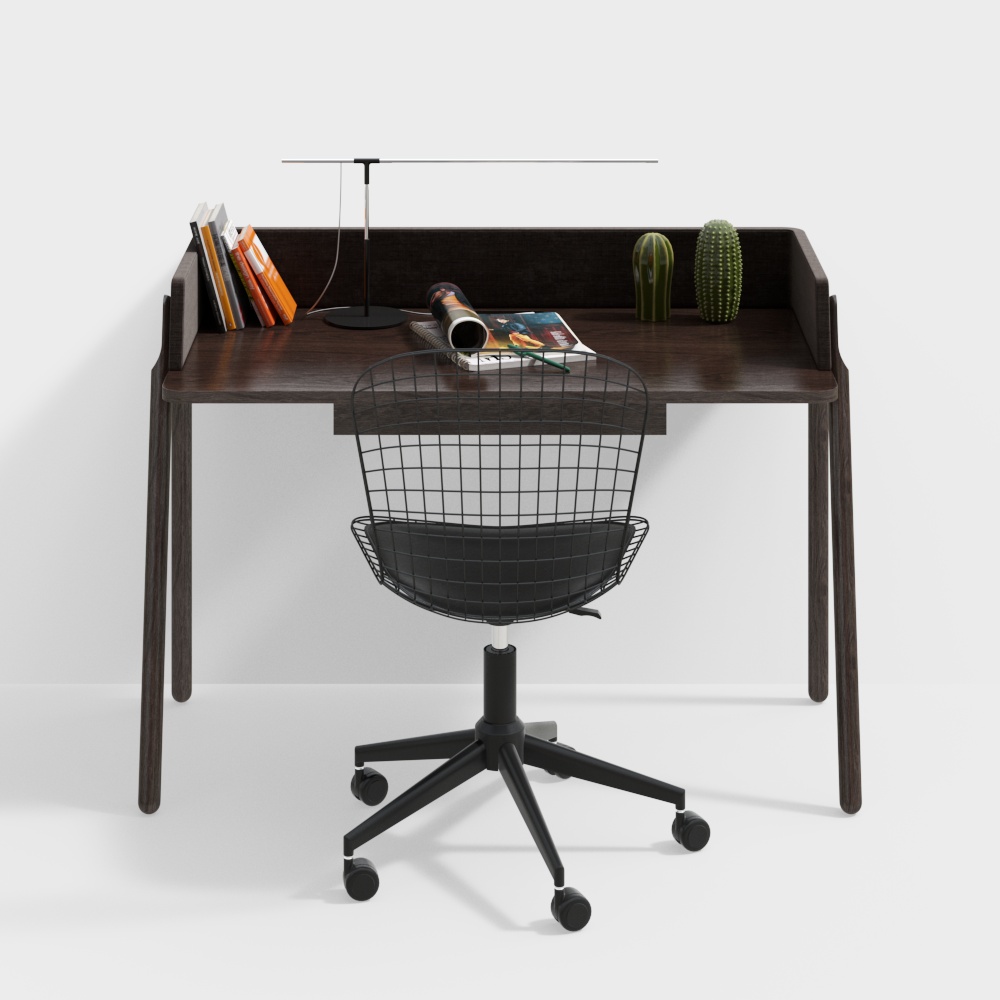 Simple office desk and chair combination