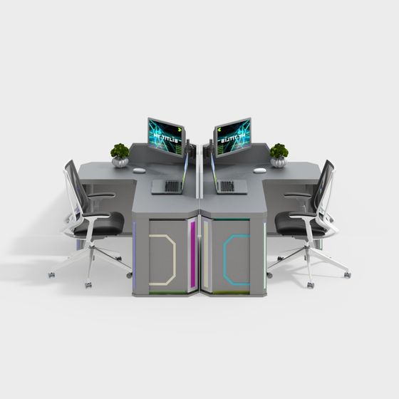 Futuristic Modern Office Desk 3D model