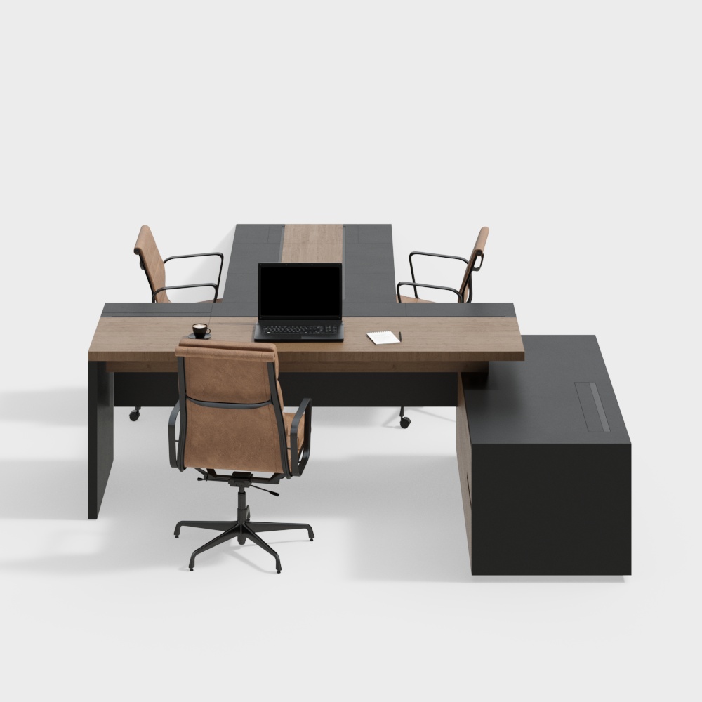 Simple office desk and chair combination
