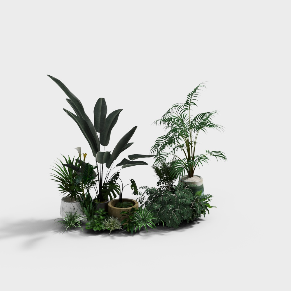 Modern landscape plant pile