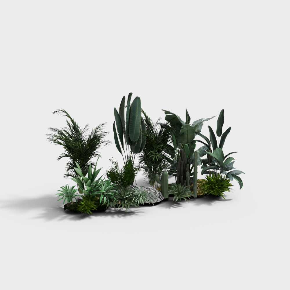 Modern landscape plant pile