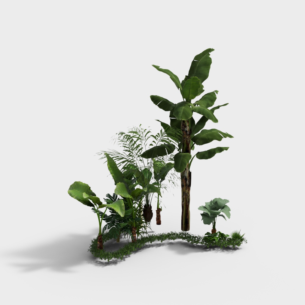 Modern landscape plant pile