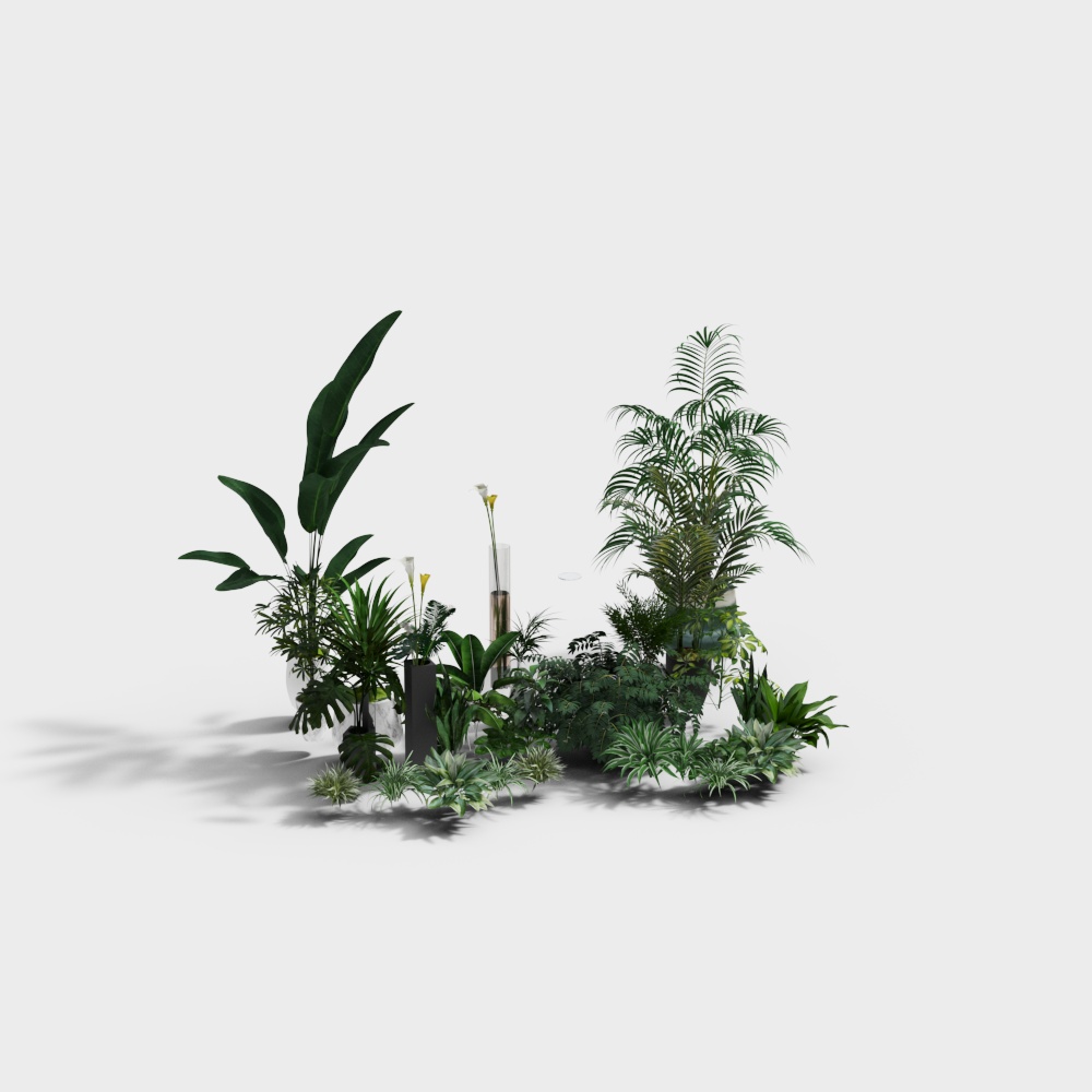 Modern landscape plant pile