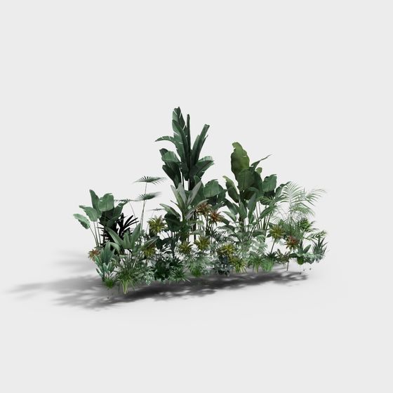 Vibrant Jungle Garden 3D model for Creative Use