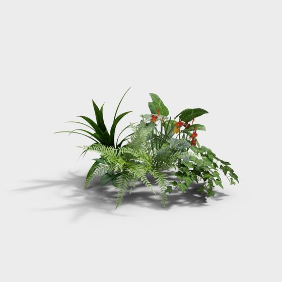 Vibrant Tropical Garden 3D model