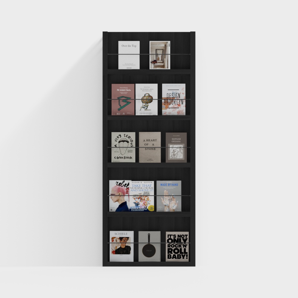 Modern Low-Poly Bookshelf 3D model
