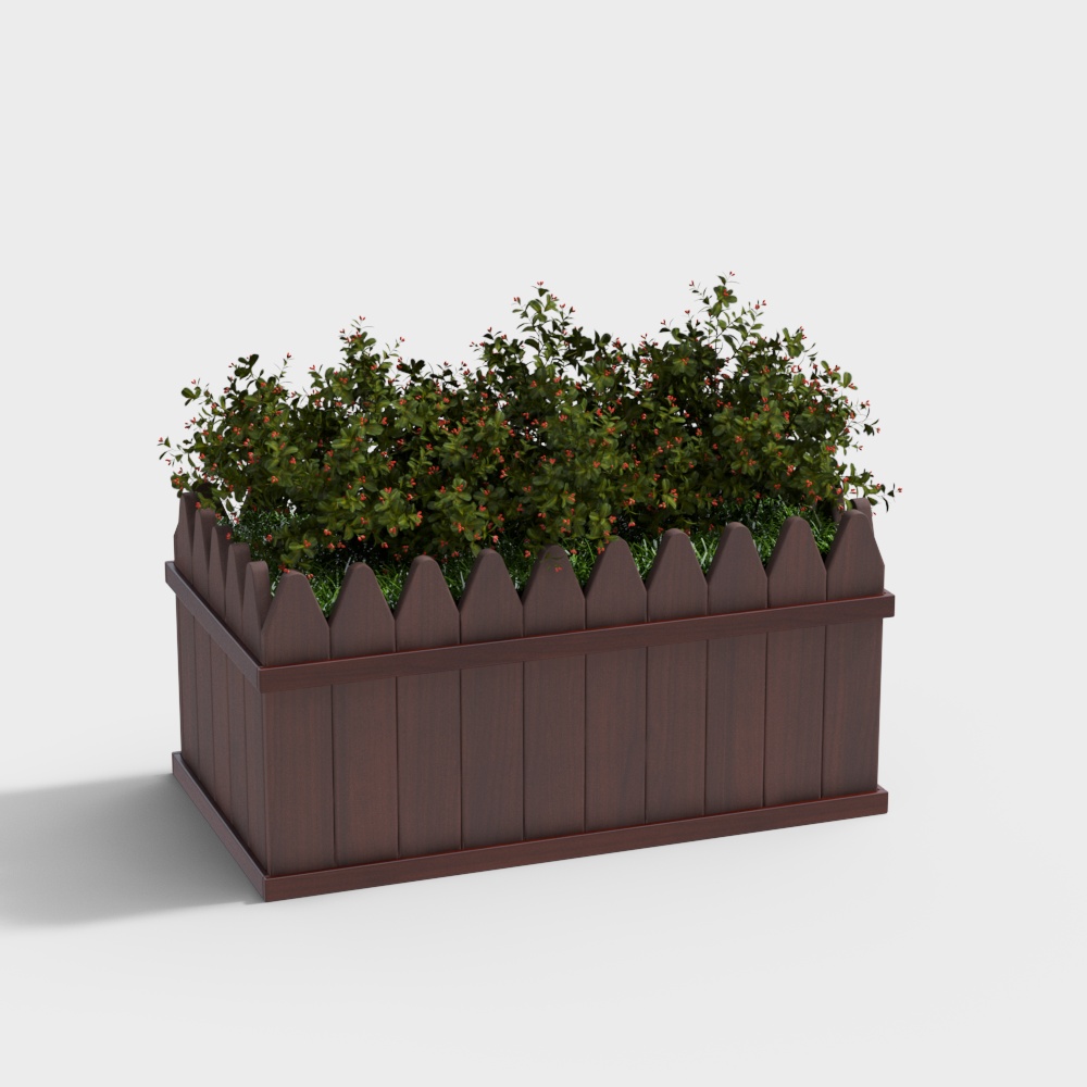 Modern flower box wooden flower bed for courtyard