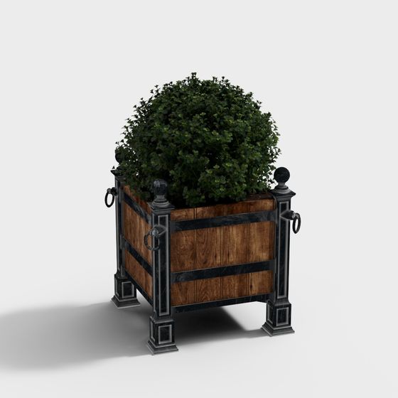 Vintage Style Flower Pot 3D model