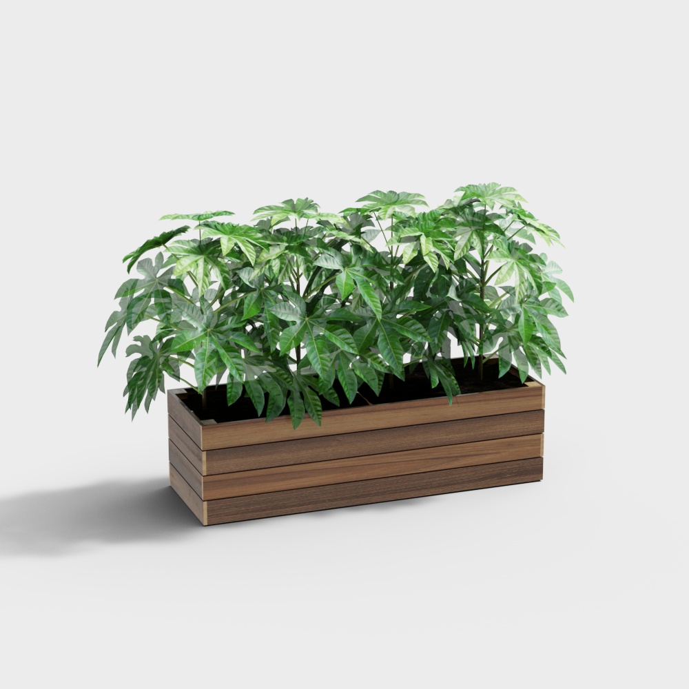 Modern flower box wooden flower bed for courtyard