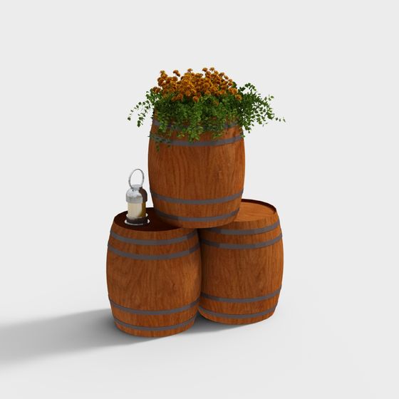 現代庭院木製花箱