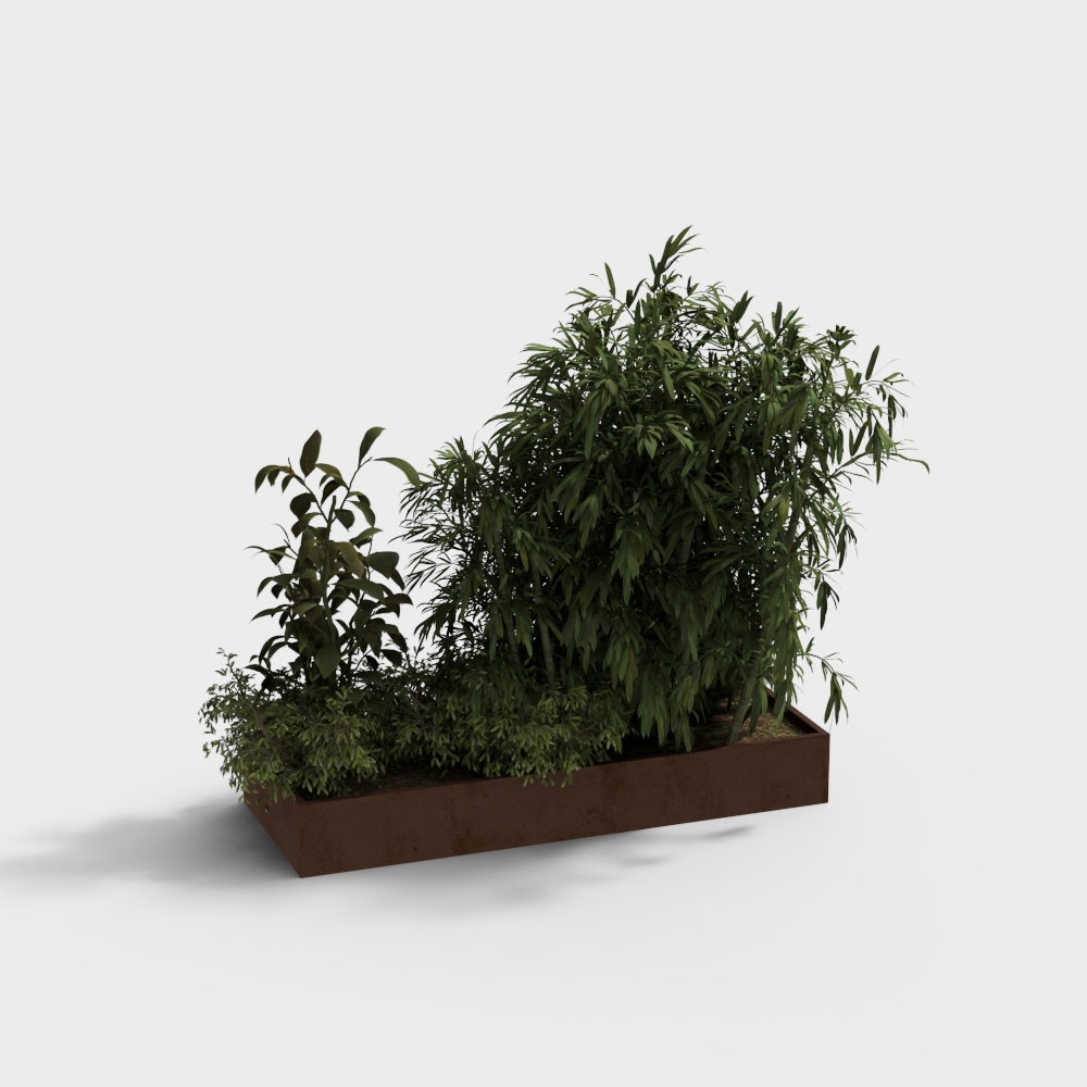 Modern flower box wooden flower bed for courtyard