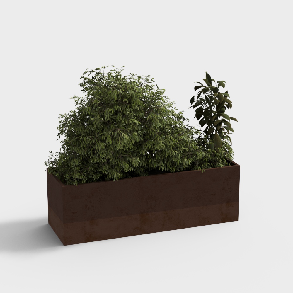 Modern flower box wooden flower bed for courtyard