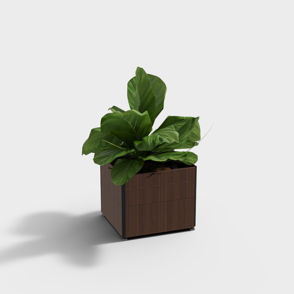 Modern outdoor wooden flower bed for courtyard