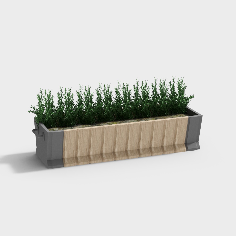 Modern flower box wooden flower bed for courtyard