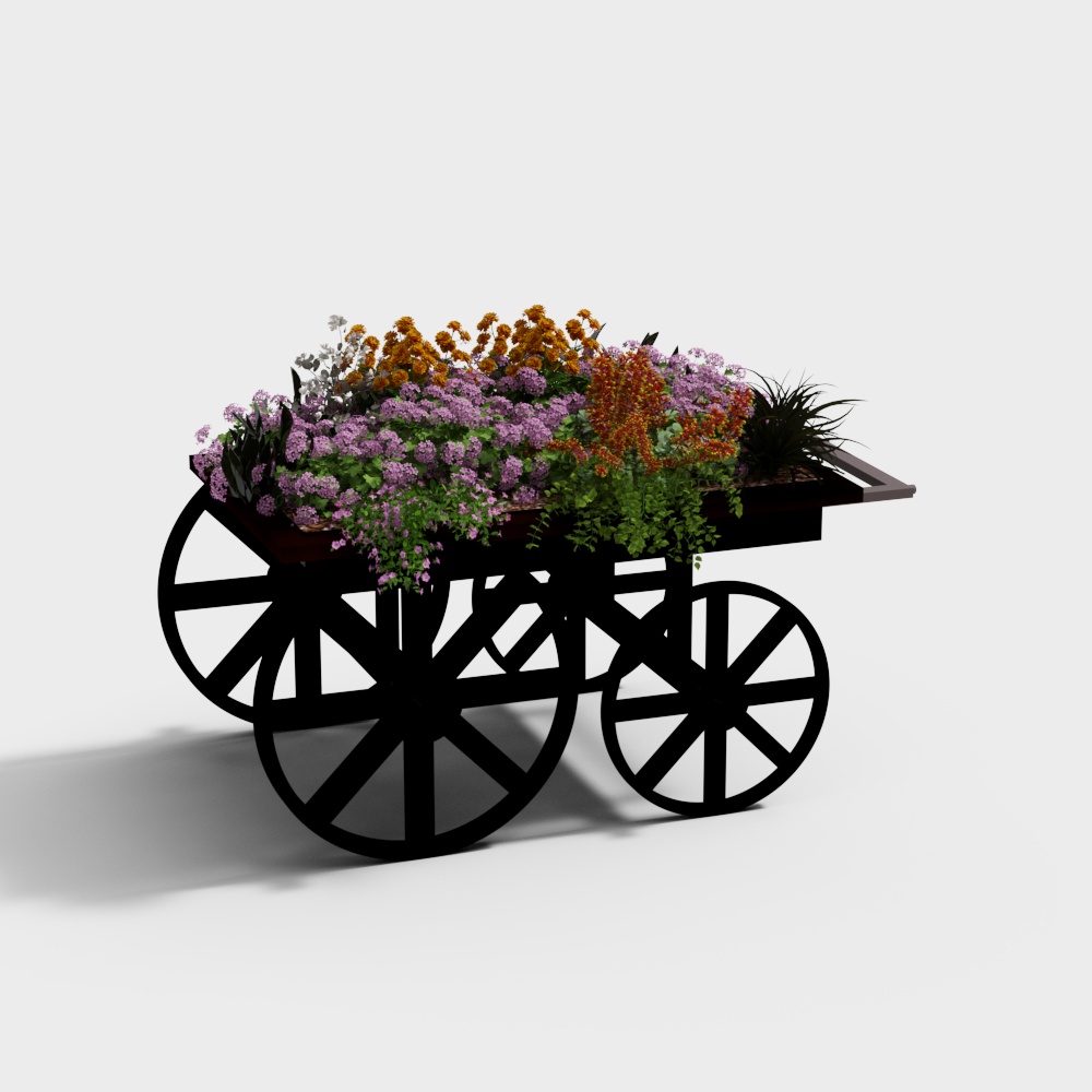 Modern flower box wooden flower bed for courtyard