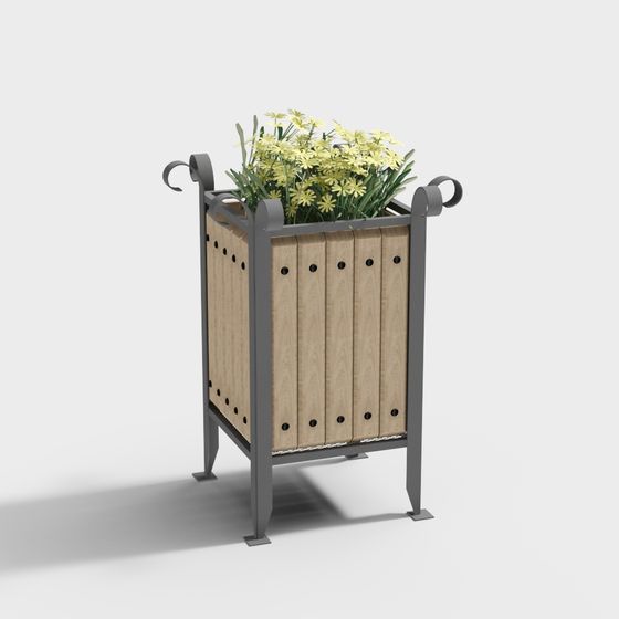 Vintage Iron Planter 3D model for Creative Spaces