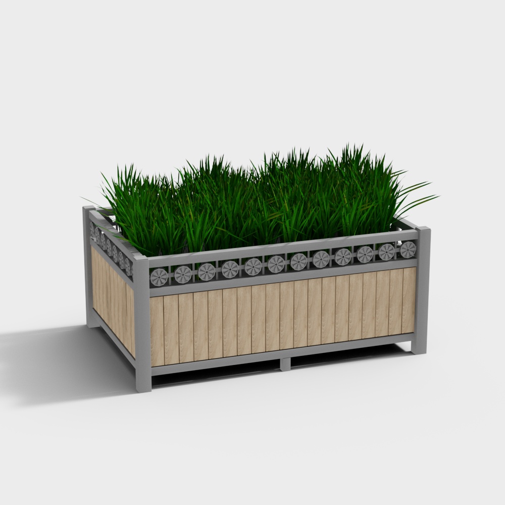Modern flower box wooden flower bed for courtyard